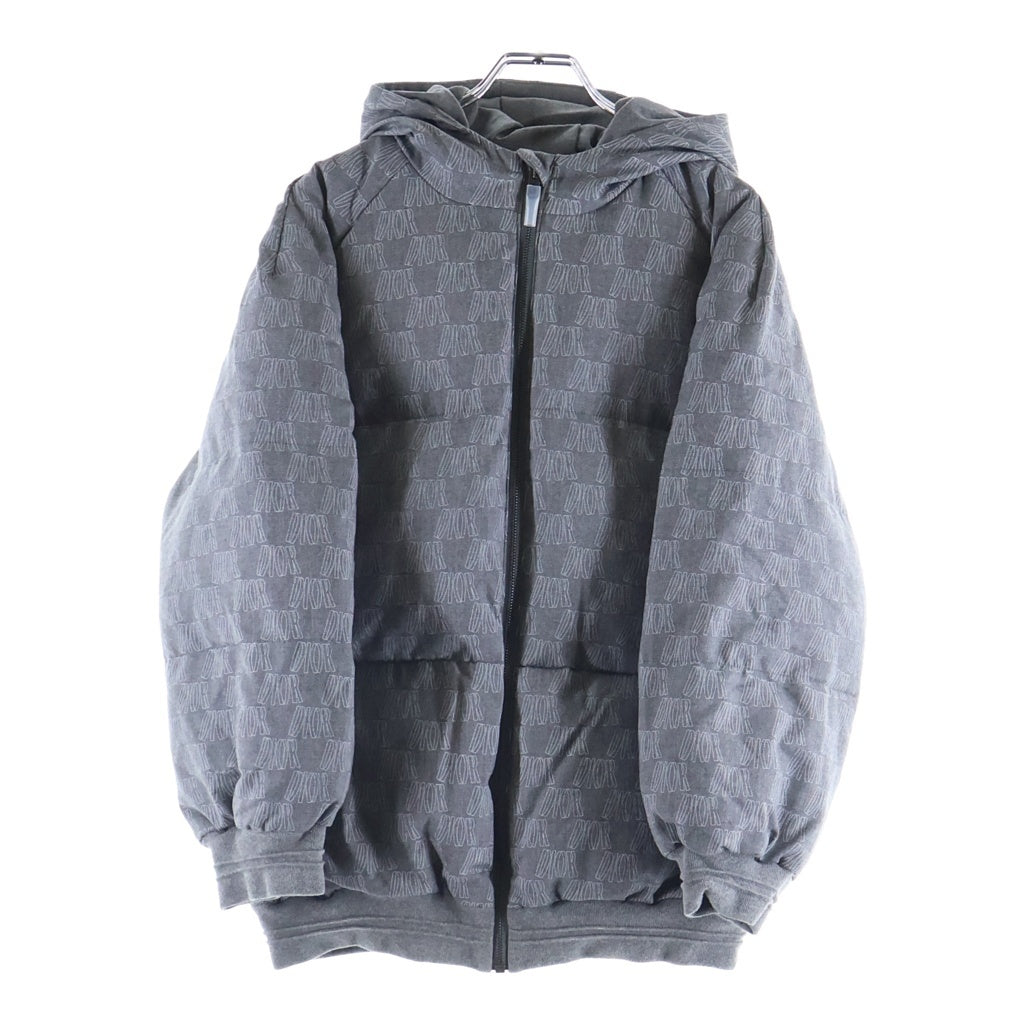 DIOR(ディオール) 総柄 ロゴ フーディーダウンジャケット グレー ウール 2WBM21PUFV レディース