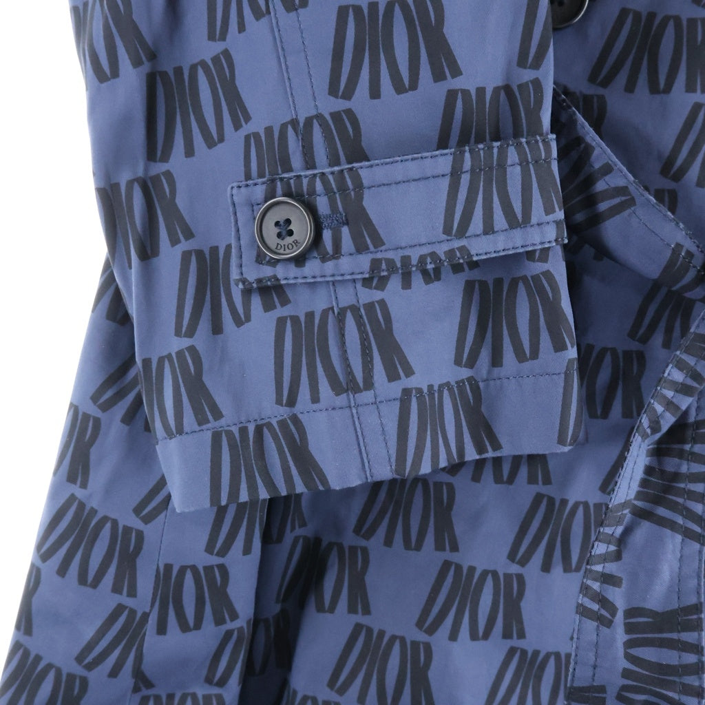DIOR(ディオール) 総柄 ロゴ トレンチコート ネイビー コットン 2WBM11COAF レディース