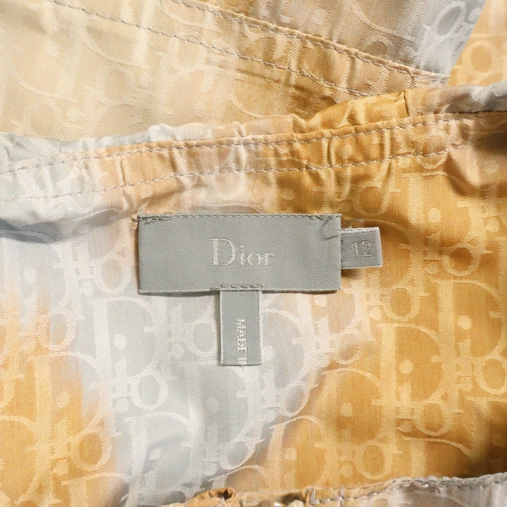 DIOR(ディオール) 総柄 オブリーク フーディ アノラック スウェットパーカー グレー×オレンジ ポリエステル 2SBM21RCTG レディース