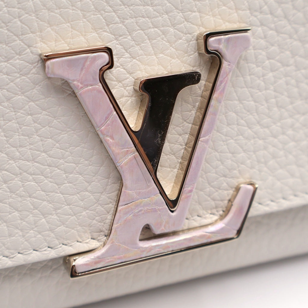LOUIS VUITTON(ルイヴィトン) カプシーヌ クロコダイル コンパクトウォレットホワイト 財布 N89213 ICタイプ