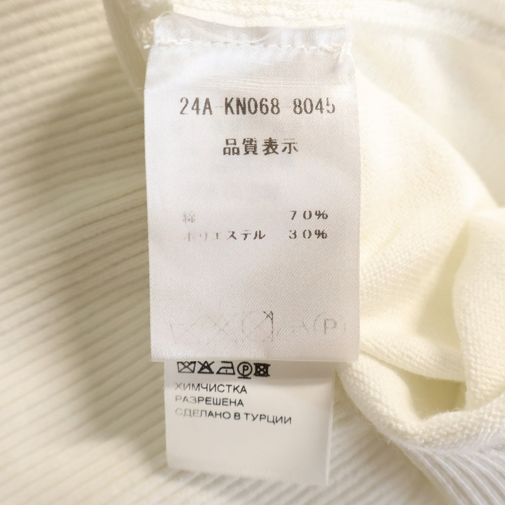PATOU(パトゥー) 24AW ロゴ エコフレンドリー半袖 ジャカードニット カットソー ホワイト コットン KN068-8045 レディース