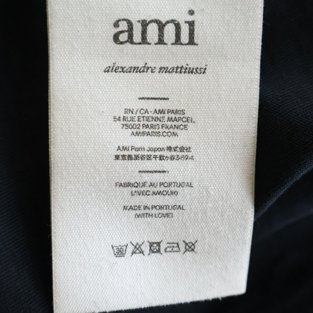 ami paris(アミパリス) ロゴ Tシャツ 半袖 カットソー コットン ネイビー