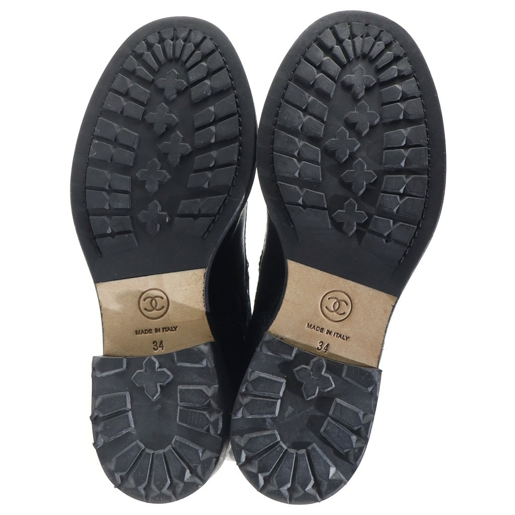 CHANEL(シャネル) サイドジップレザーショートブーツ ブラック