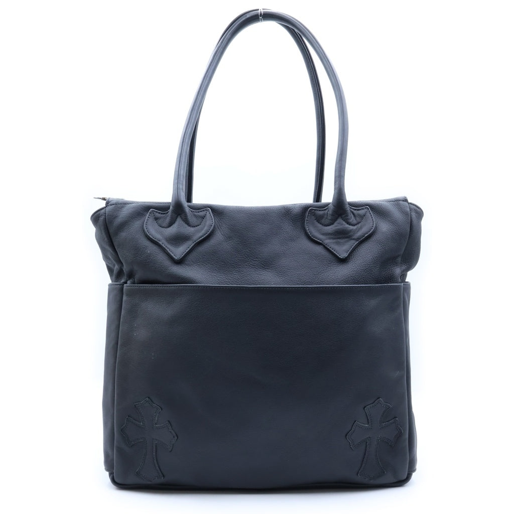 CHROME HEARTS(クロムハーツ) TOTE BAG POCKET 4 CROS PATCH 4ポケット クロスパッチ付き レザートートバッグ ブラック