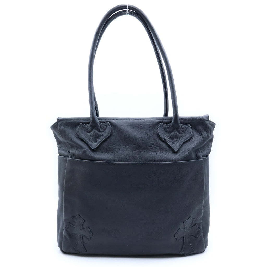 CHROME HEARTS(クロムハーツ) TOTE BAG POCKET 4 CROS PATCH 4ポケット クロスパッチ付き レザートートバッグ ブラック
