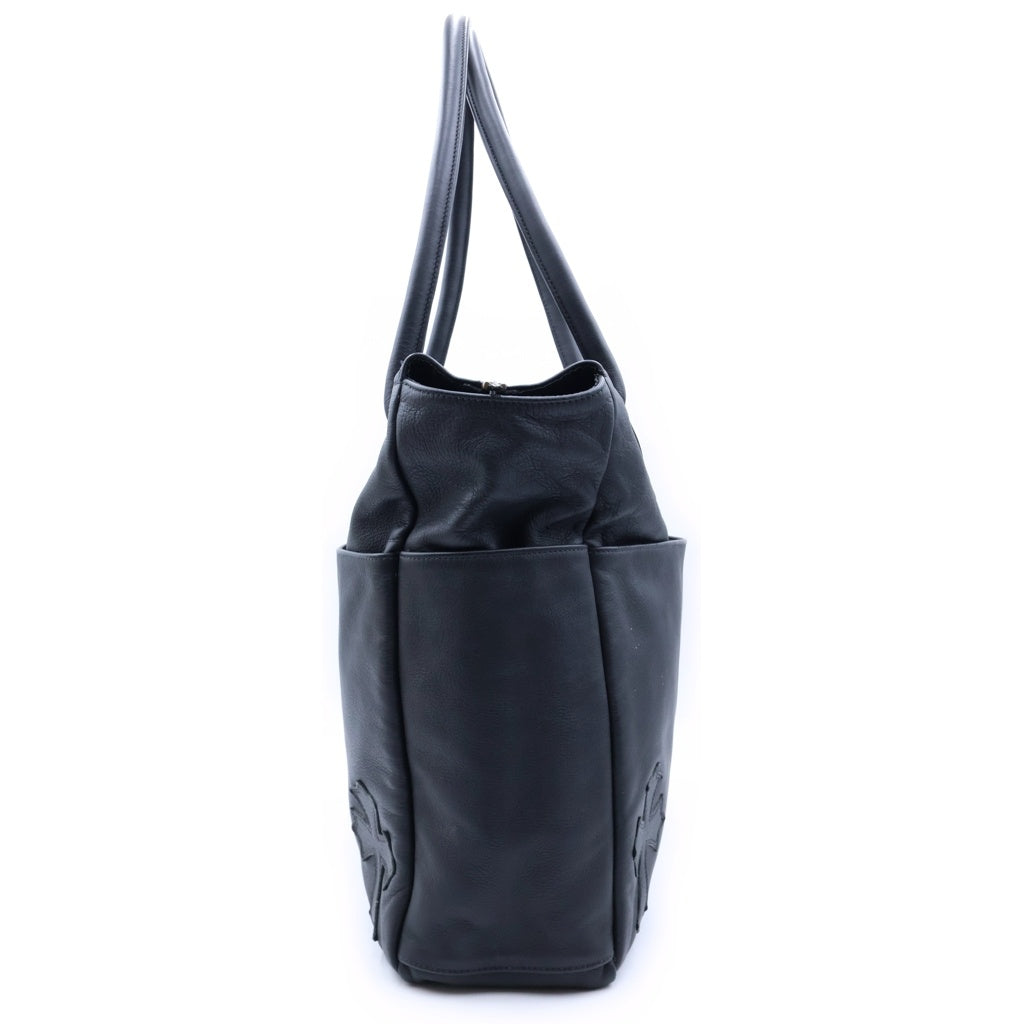 CHROME HEARTS(クロムハーツ) TOTE BAG POCKET 4 CROS PATCH 4ポケット クロスパッチ付き レザートートバッグ ブラック