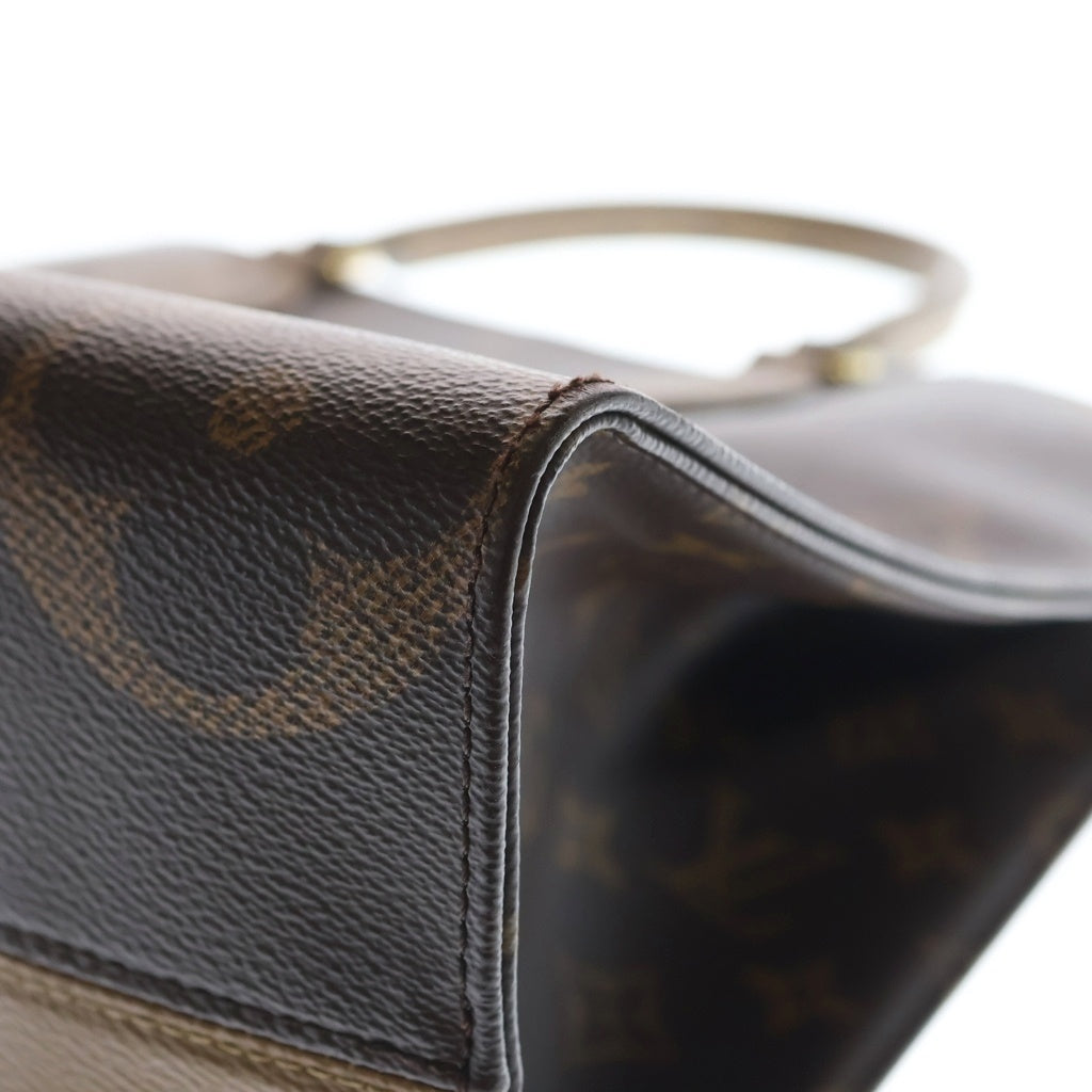 LOUIS VUITTON(ルイヴィトン) モノグラム ジャイアント オンザゴーMM ハンドバッグ トートバッグ ブラウン レザー×PVC M45321 ゴールド金具 レディース