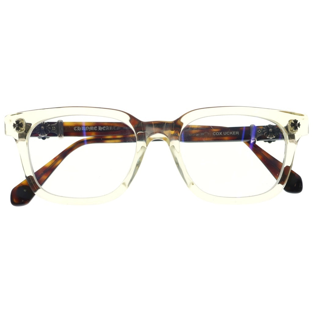 CHROME HEARTS(クロムハーツ) COX UCKER CHクロステンプルウェリントンサングラス アイウェア ブラウンフレーム クリアレンズ