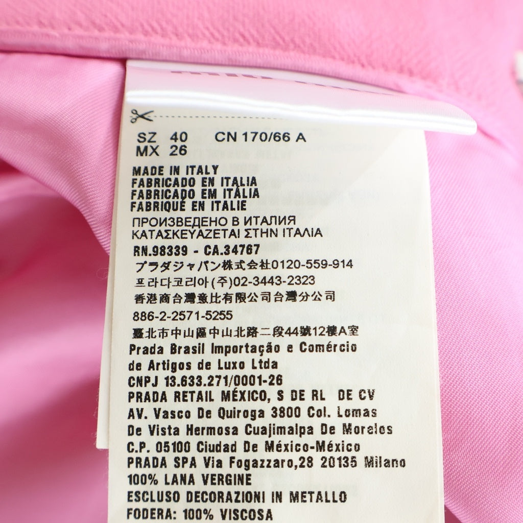 miumiu(ミュウミュウ) 17SS フラワー スタッズ装飾 ウール ミニスカート ピンク レディース MG1115