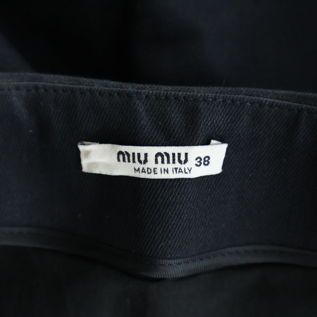 miumiu(ミュウミュウ) 15SS バード スパンコール刺繍 デニム ミニスカート ブラック レディース GWD085