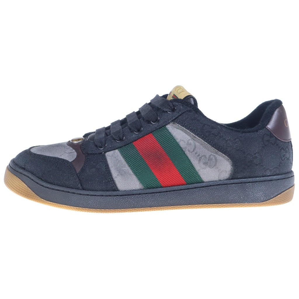 GUCCI(グッチ) GGキャンバス シェリーライン スクリーナー スニーカー ブラック/グレー 857889