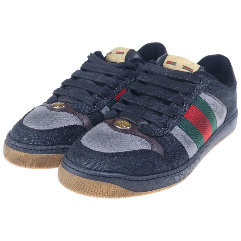 GUCCI(グッチ) GGキャンバス シェリーライン スクリーナー スニーカー ブラック/グレー 857889