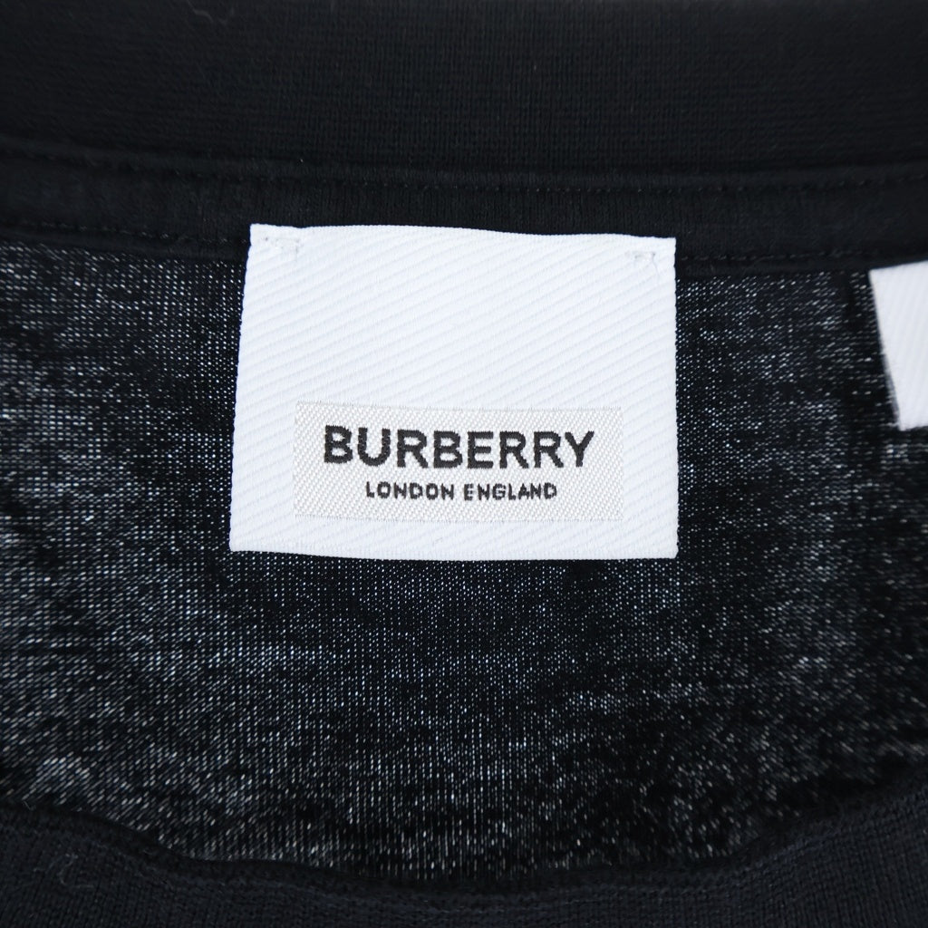 BURBERRY(バーバリー) ロゴプリント 半袖カットソー Tシャツ ブラック コットン