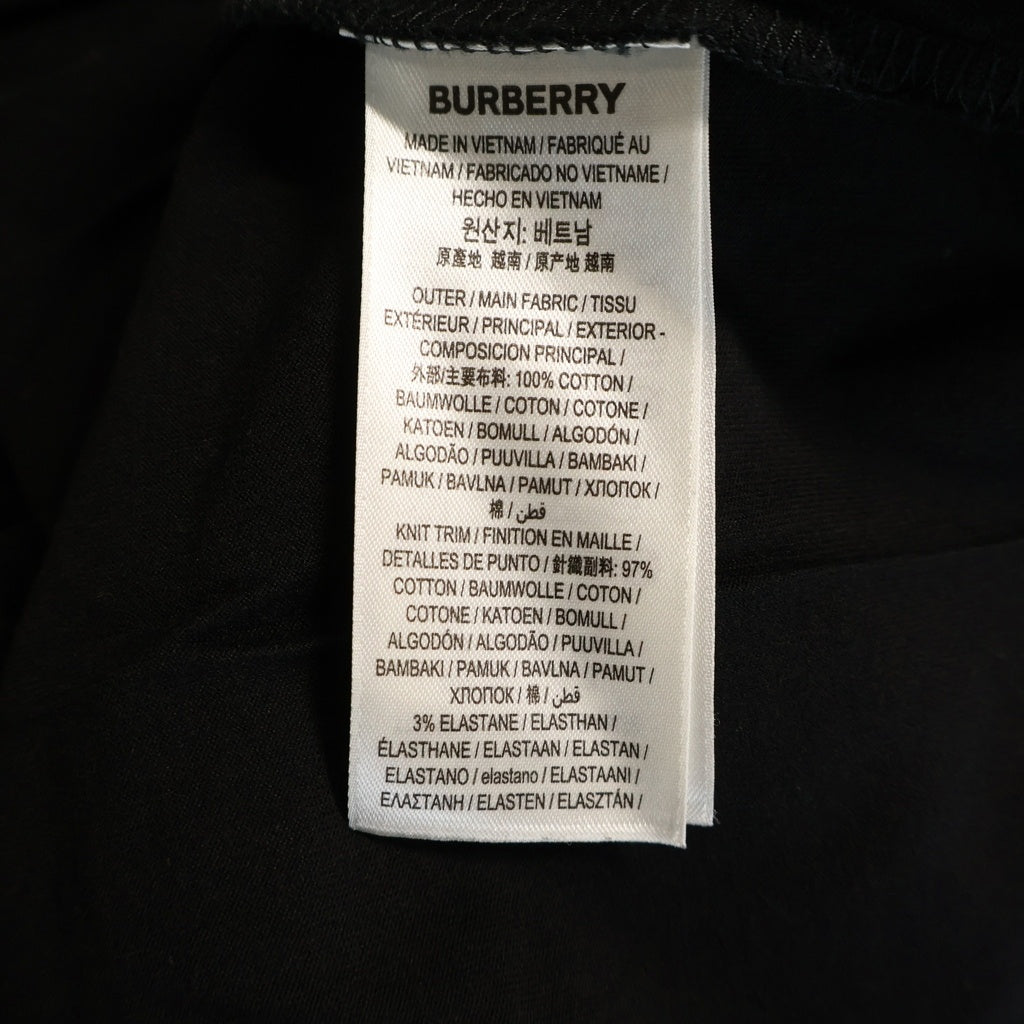 BURBERRY(バーバリー) ロゴプリント 半袖カットソー Tシャツ ブラック コットン