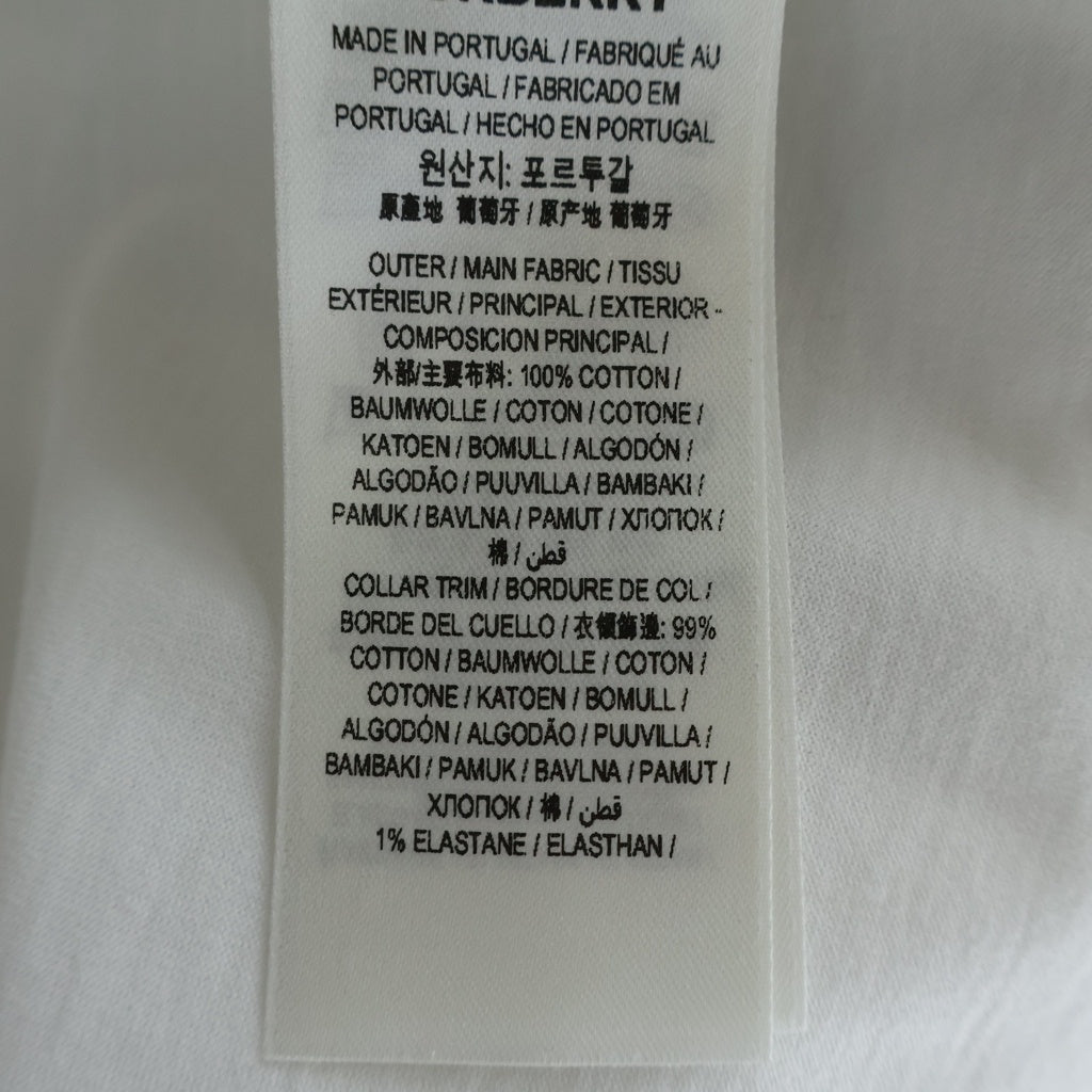 BURBERRY(バーバリー) ラベルアップリケ ロゴ 半袖カットソー Tシャツ ホワイト