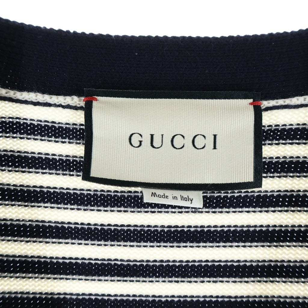 GUCCI(グッチ) GGパターン カーディガン ネイビー/ホワイト コットン 523048