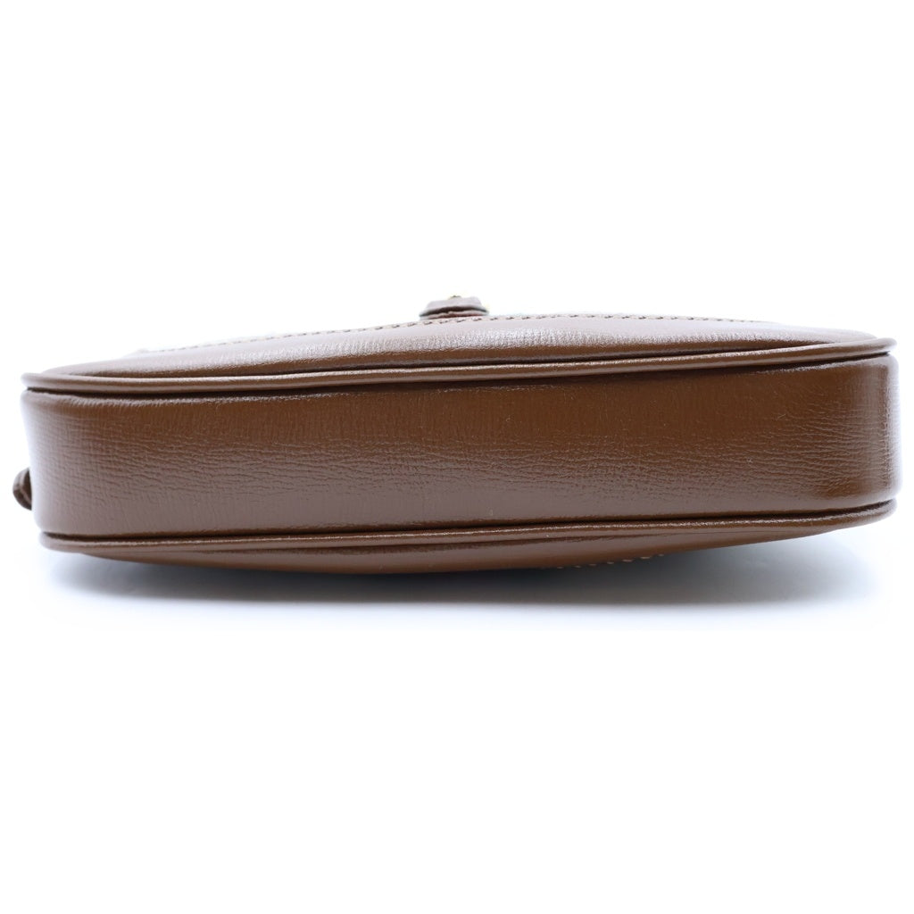 GUCCI(グッチ) GGスプリーム ジャッキー1961 ハンド ショルダーバッグ PVC/レザー ブラウン/ベージュ 637092