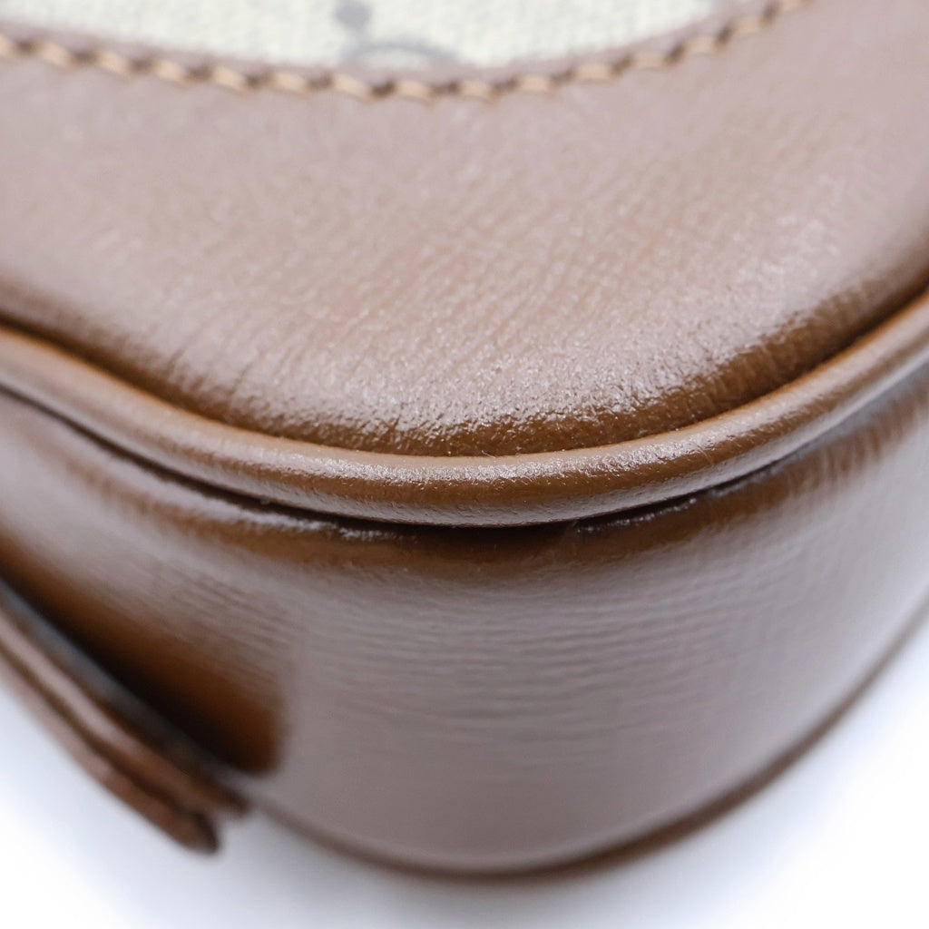 GUCCI(グッチ) GGスプリーム ジャッキー1961 ハンド ショルダーバッグ PVC/レザー ブラウン/ベージュ 637092