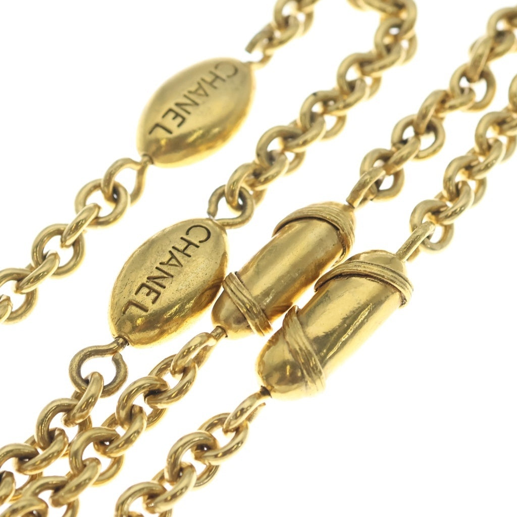 CHANEL(シャネル) グリポア マルチカラーストーン ロングチェーンネックレス ゴールド×レッド×グリーン 94A レディース
