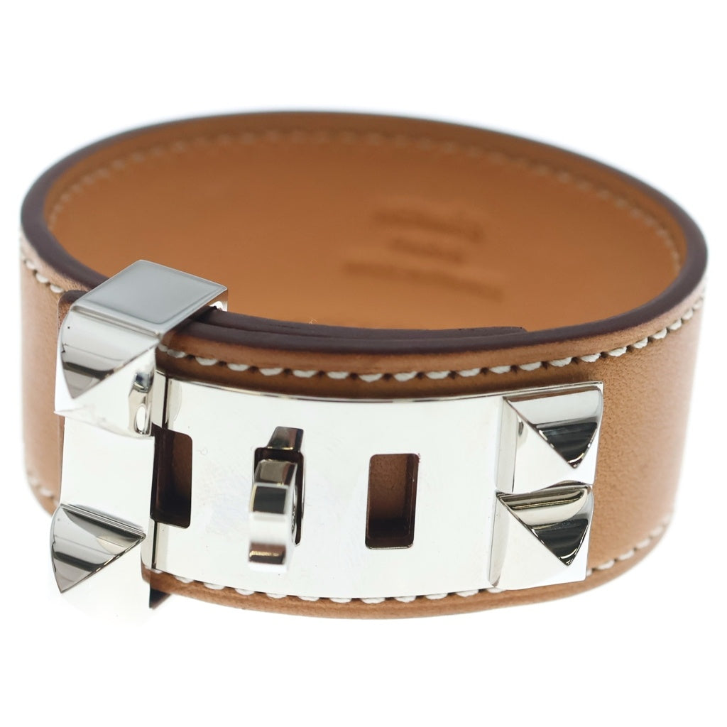 HERMES(エルメス) コリエドシアン ゴールド レザー シルバー金具 W刻印 レディース
