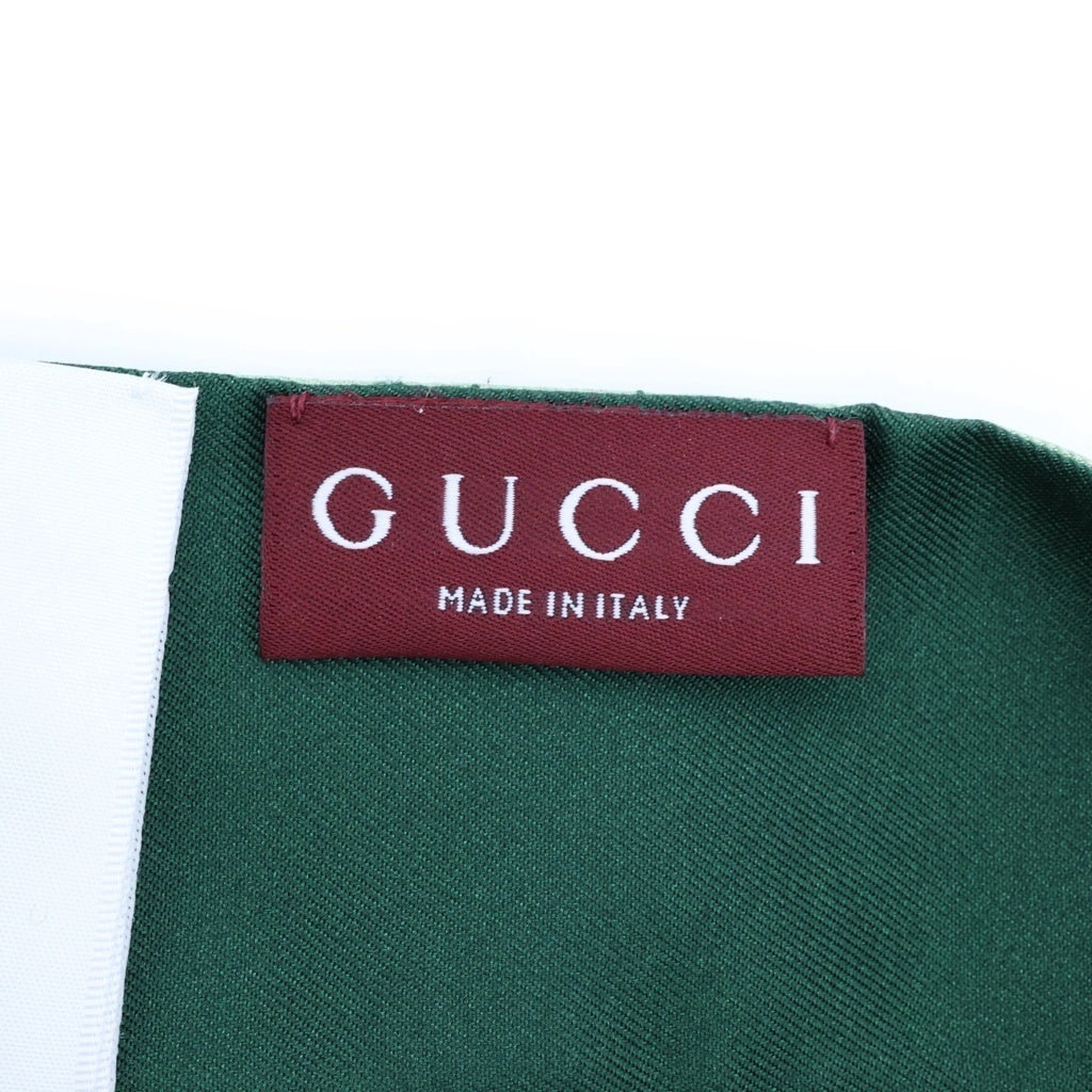 GUCCI(グッチ) ヒグチユウココラボ ネックボウ ボー スカーフ グリーン シルク 863480 レディース