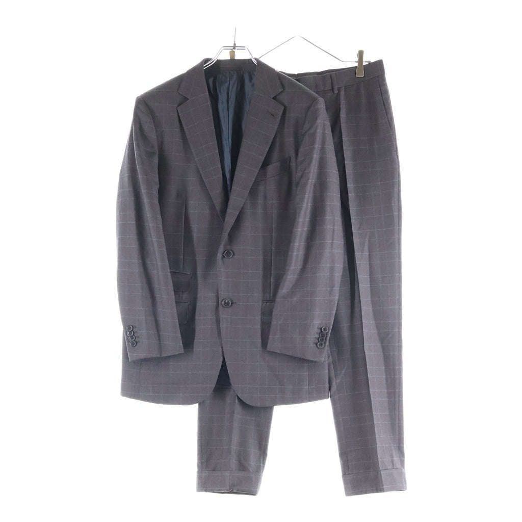 Ermenegildo Zegna(エルメネジルドゼニア) セットアップ ジャケット×パンツ チェック柄 グレー ウール 04F050