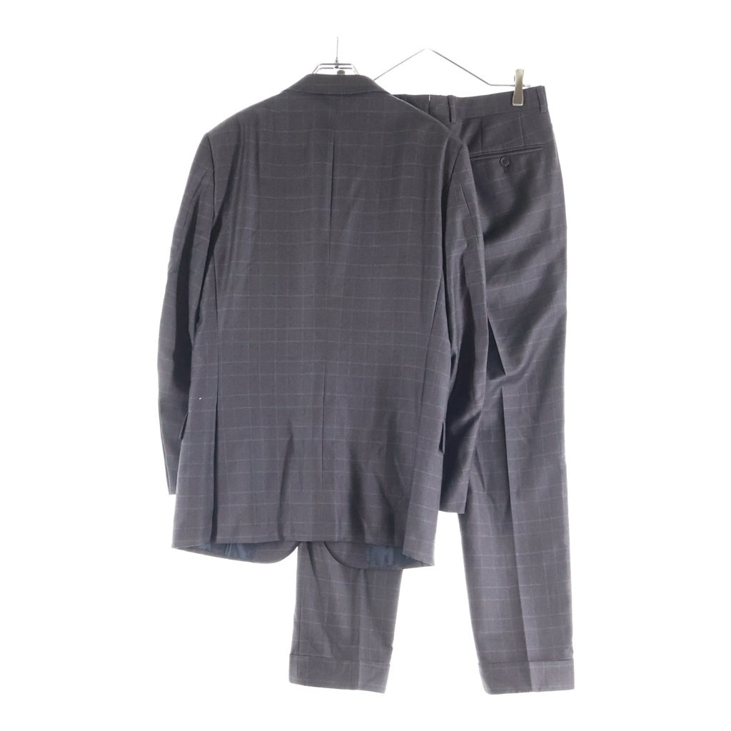 Ermenegildo Zegna(エルメネジルドゼニア) セットアップ ジャケット×パンツ チェック柄 グレー ウール 04F050