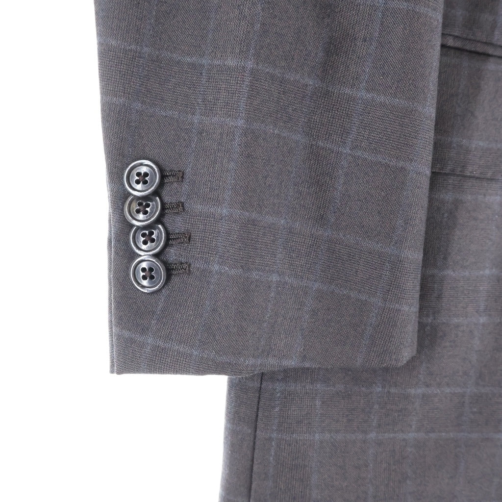 Ermenegildo Zegna(エルメネジルドゼニア) セットアップ ジャケット×パンツ チェック柄 グレー ウール 04F050