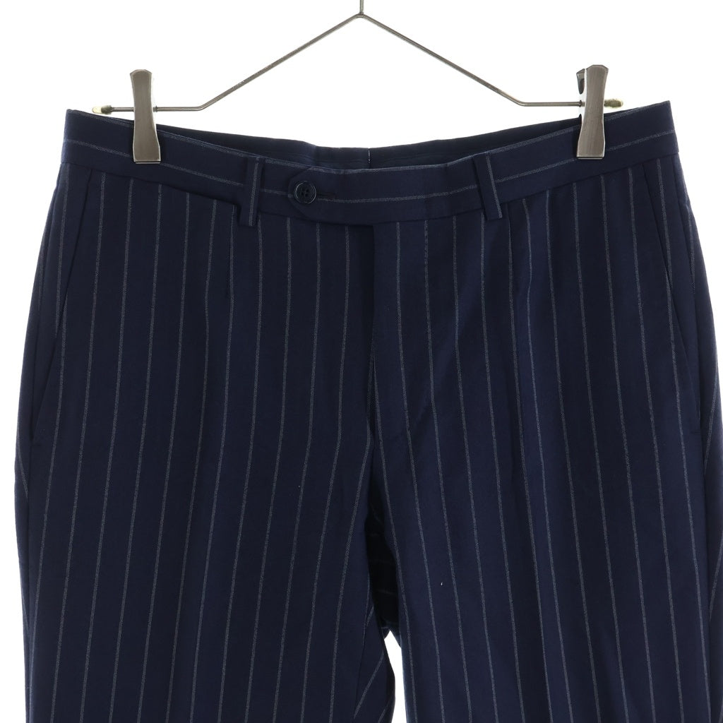 Ermenegildo Zegna(エルメネジルドゼニア) セットアップ ジャケット×ベスト×パンツ ストライプ ネイビー ウール 02F052