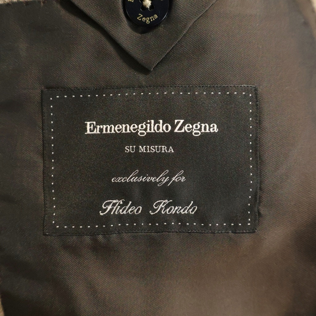 Ermenegildo Zegna(エルメネジルドゼニア) シングルテーラードジャケット ベージュ カシミヤ 02F005