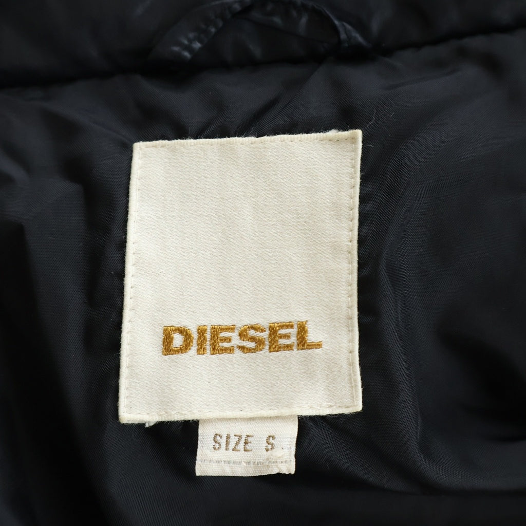 DIESEL(ディーゼル) フード付き ダウンジャケット ナイロン ジップアップ ブラック