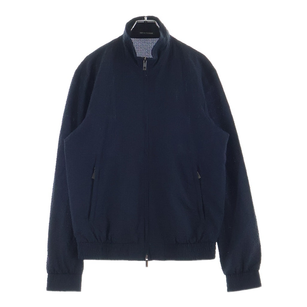 EMPORIO ARMANI(エンポリオアルマーニ) シアサッカー ジップアップジャケット ブルゾン ポリエステル ブラック H31R29 C1036