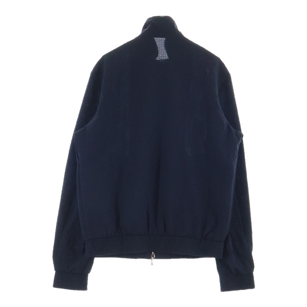 EMPORIO ARMANI(エンポリオアルマーニ) シアサッカー ジップアップジャケット ブルゾン ポリエステル ブラック H31R29 C1036