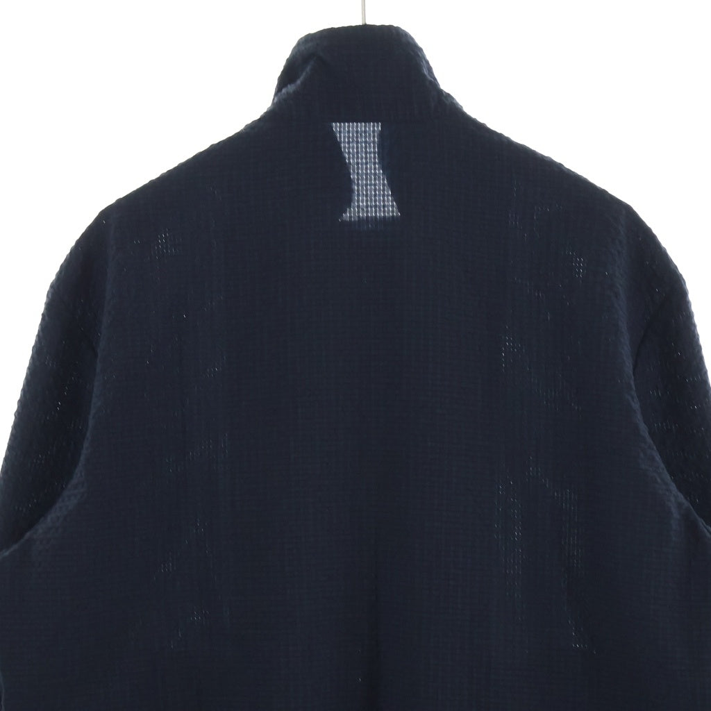 EMPORIO ARMANI(エンポリオアルマーニ) シアサッカー ジップアップジャケット ブルゾン ポリエステル ブラック H31R29 C1036