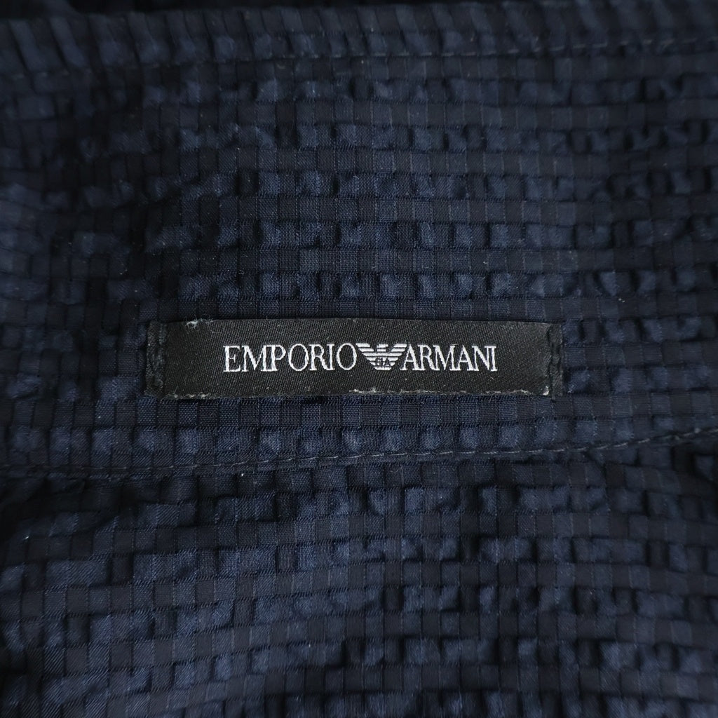 EMPORIO ARMANI(エンポリオアルマーニ) シアサッカー ジップアップジャケット ブルゾン ポリエステル ブラック H31R29 C1036