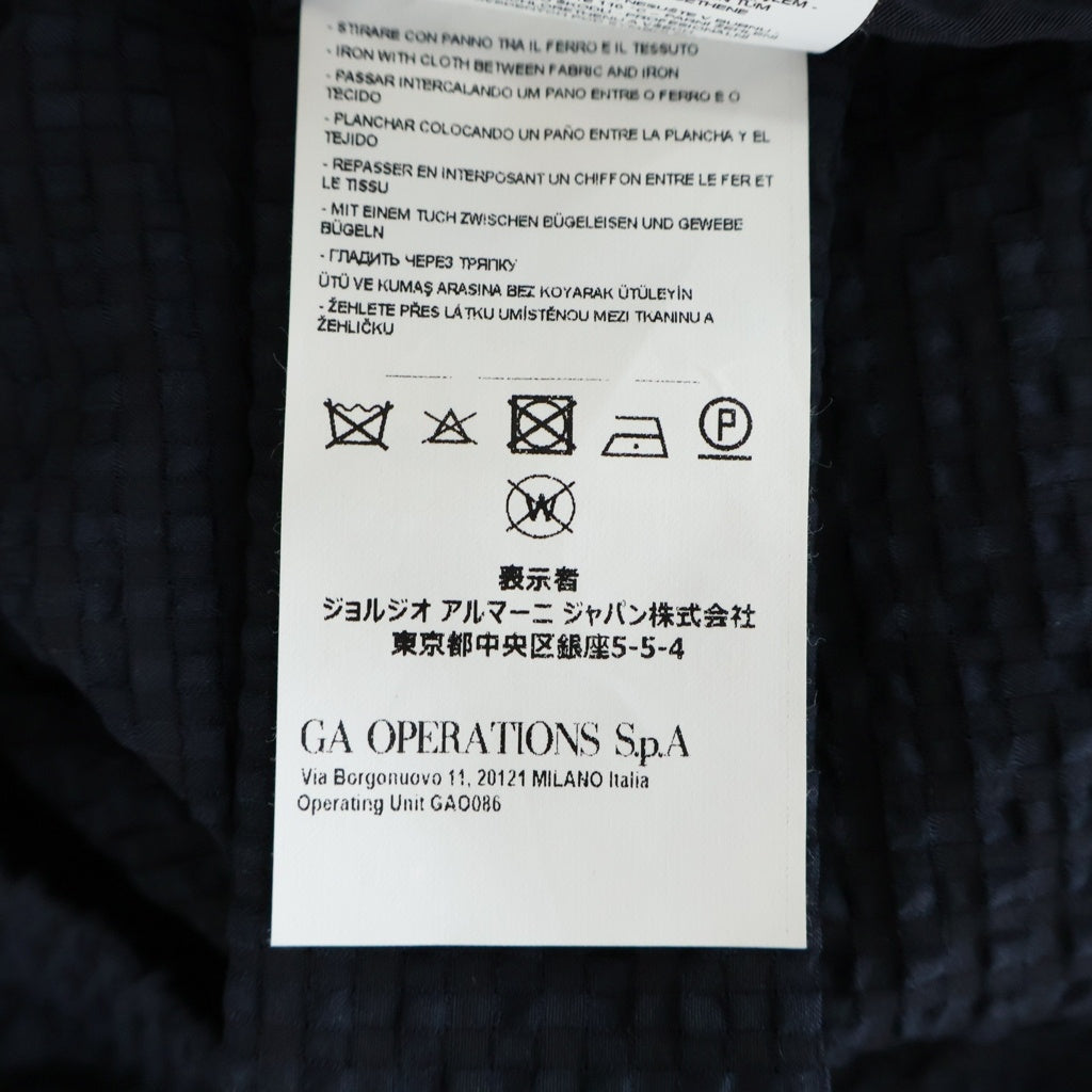 EMPORIO ARMANI(エンポリオアルマーニ) シアサッカー ジップアップジャケット ブルゾン ポリエステル ブラック H31R29 C1036