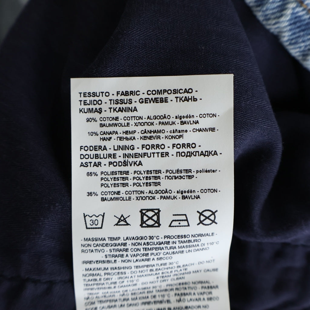 EMPORIO ARMANI(エンポリオアルマーニ) Snap Denim Jacket スナップボタン デニムジャケット ノーカラー インディゴ 3R1CC1 1DPWZ