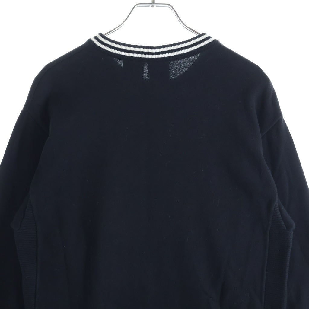 Armani Exchange(アルマーニ エクスチェンジ) 裾ロゴ コットンニット 長袖セーター サイドリブ編み ブラック 6YZM1H ZML3Z