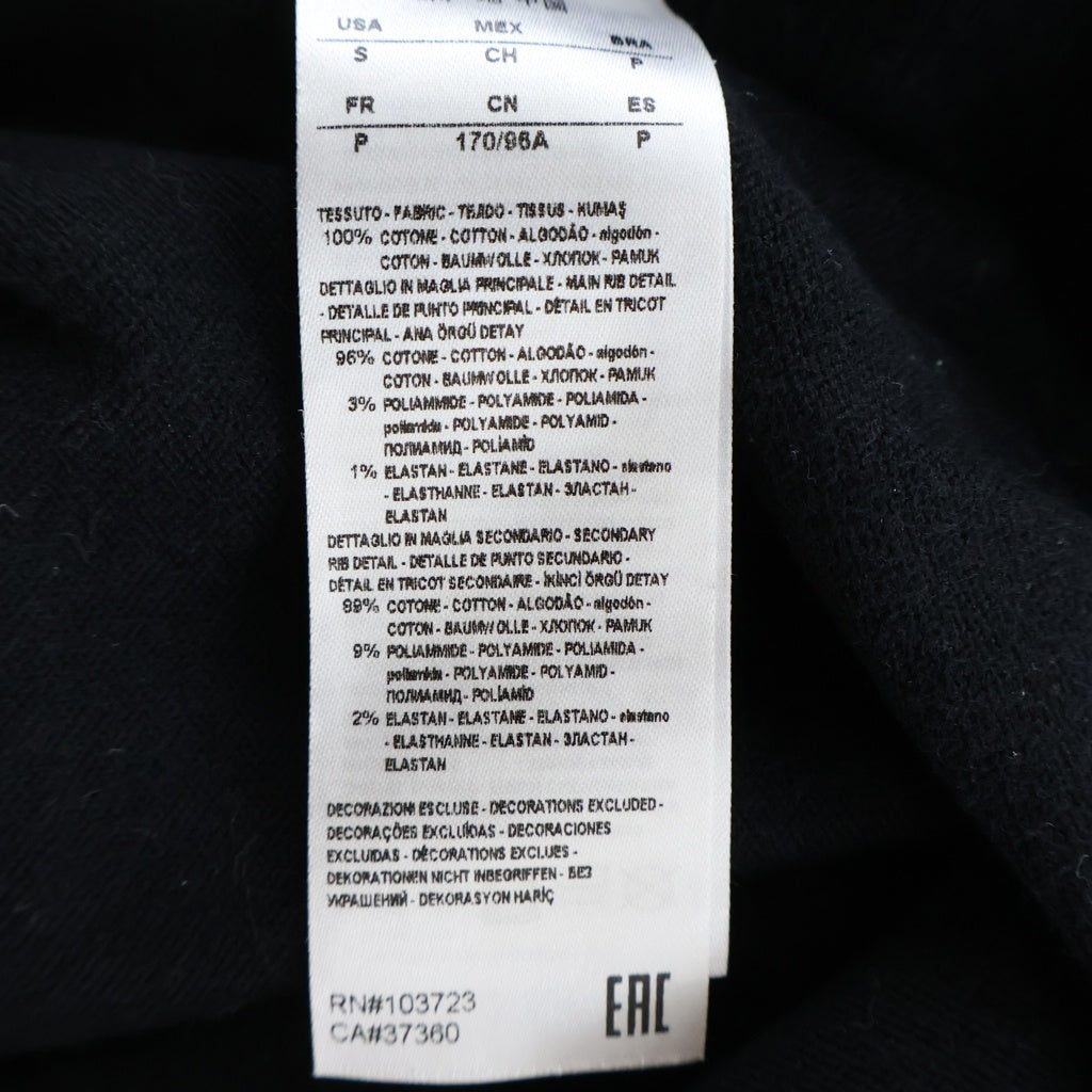 Armani Exchange(アルマーニ エクスチェンジ) 裾ロゴ コットンニット 長袖セーター サイドリブ編み ブラック 6YZM1H ZML3Z