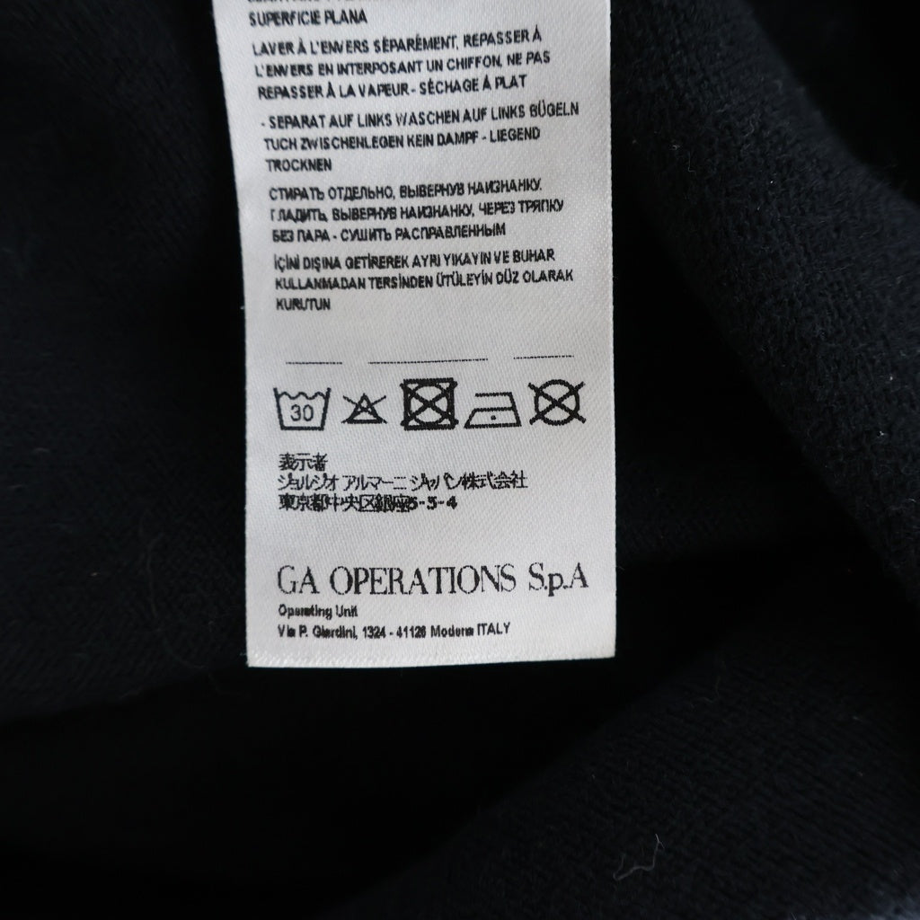 Armani Exchange(アルマーニ エクスチェンジ) 裾ロゴ コットンニット 長袖セーター サイドリブ編み ブラック 6YZM1H ZML3Z