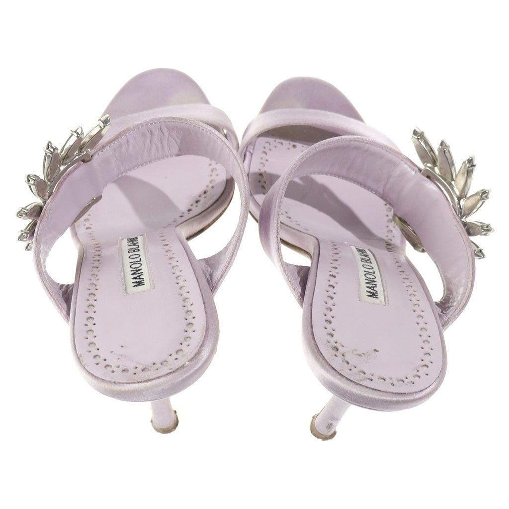 MANOLO BLAHNIK(マノロブラニク) キファサン ストーン装飾 ヒールサンダル ライトパープル