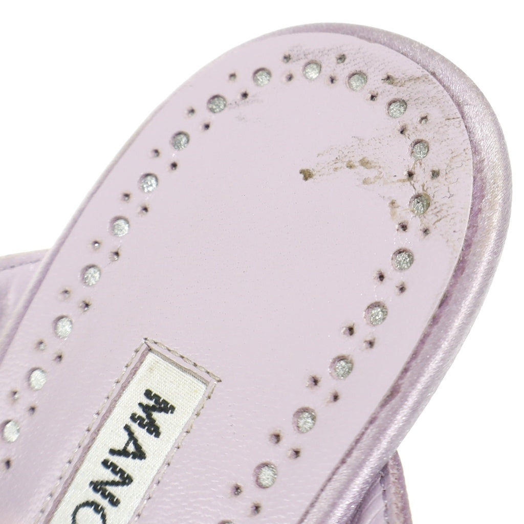 MANOLO BLAHNIK(マノロブラニク) キファサン ストーン装飾 ヒールサンダル ライトパープル