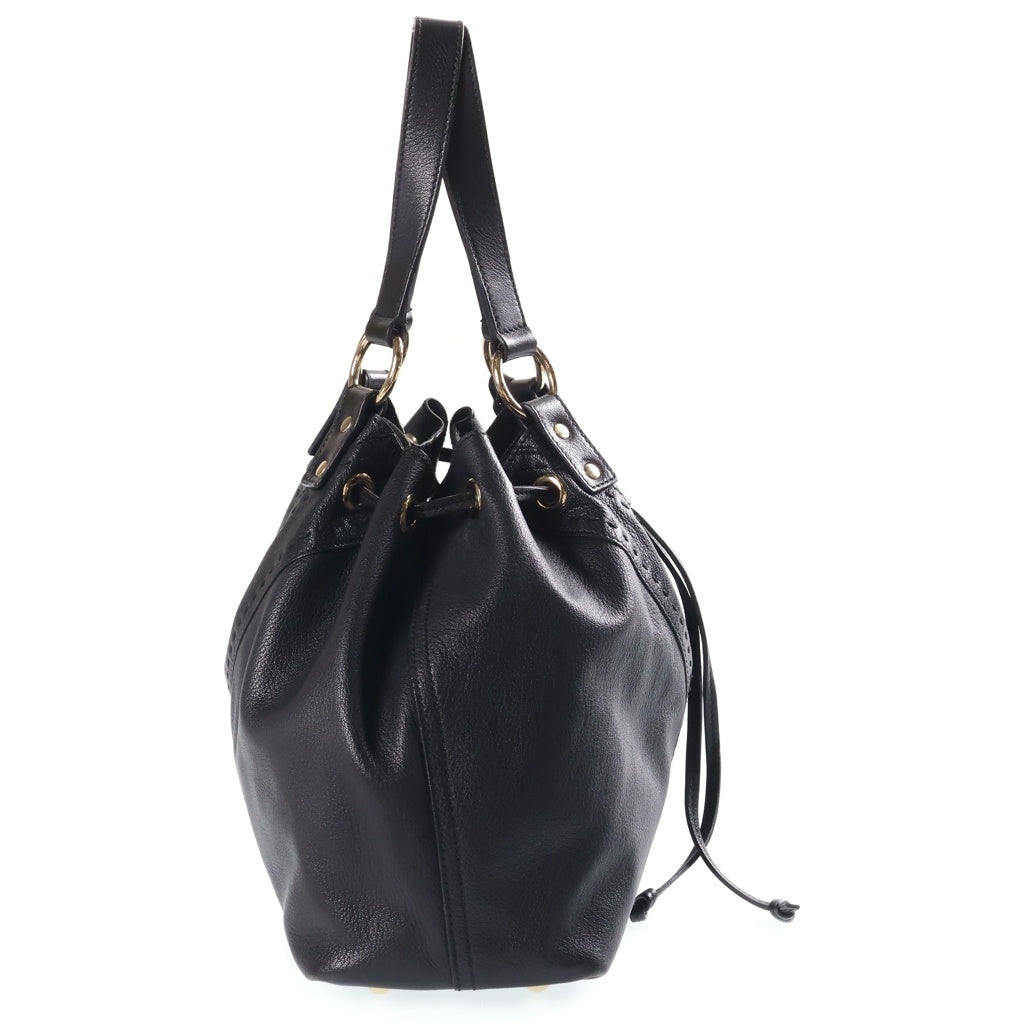 YVES SAINT LAURENT(イヴサンローラン) サックダブル リバーシブル ハンドバッグ トートバッグ ブラック レザー 168484 ゴールド金具 レディース
