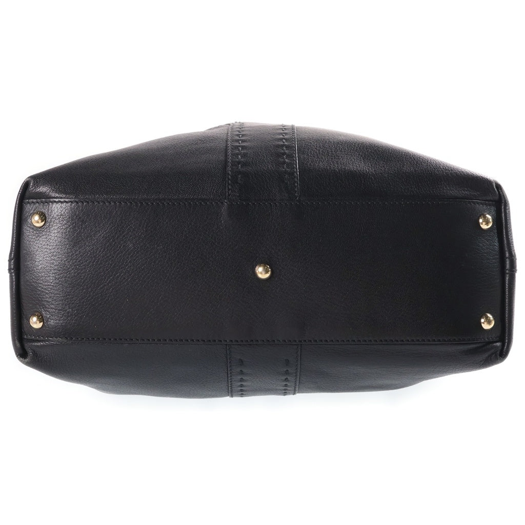YVES SAINT LAURENT(イヴサンローラン) サックダブル リバーシブル ハンドバッグ トートバッグ ブラック レザー 168484 ゴールド金具 レディース