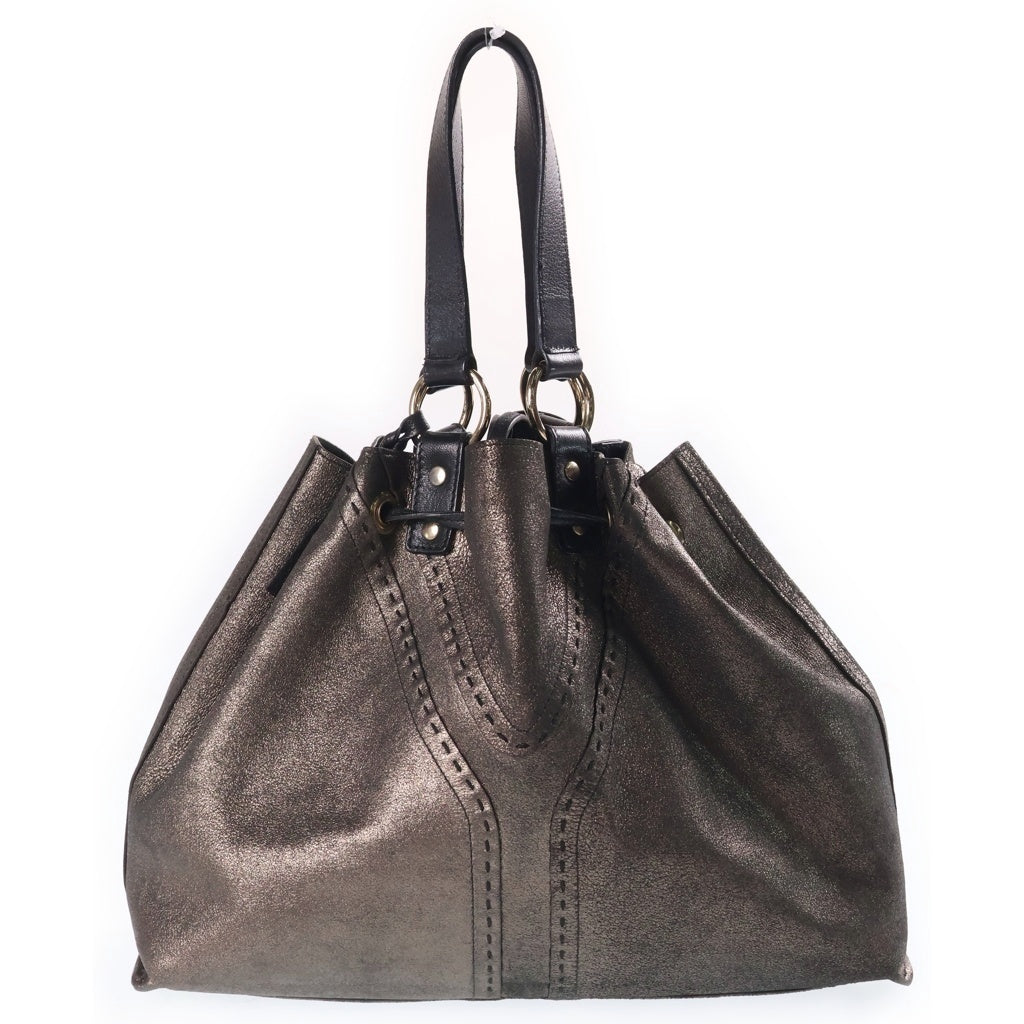 YVES SAINT LAURENT(イヴサンローラン) サックダブル リバーシブル ハンドバッグ トートバッグ ブラック レザー 168484 ゴールド金具 レディース