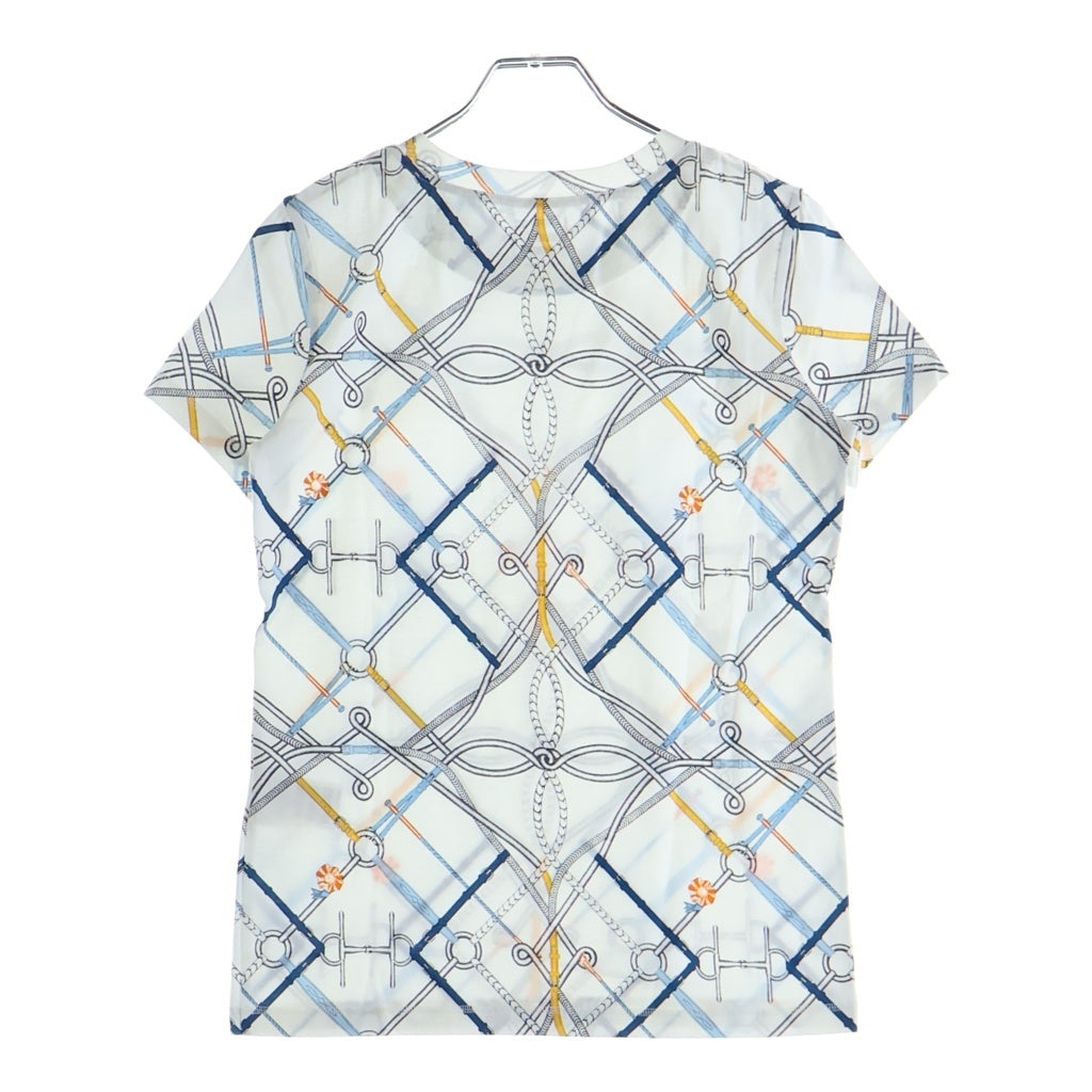 HERMES(エルメス) PARCOURS SANS FAUTE 半袖Tシャツ クルーネックカットソー ホワイト レディース