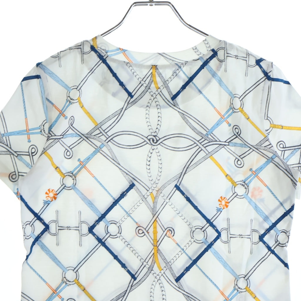 HERMES(エルメス) PARCOURS SANS FAUTE 半袖Tシャツ クルーネックカットソー ホワイト レディース