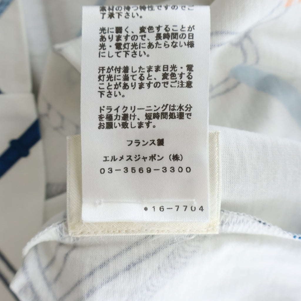 HERMES(エルメス) PARCOURS SANS FAUTE 半袖Tシャツ クルーネックカットソー ホワイト レディース