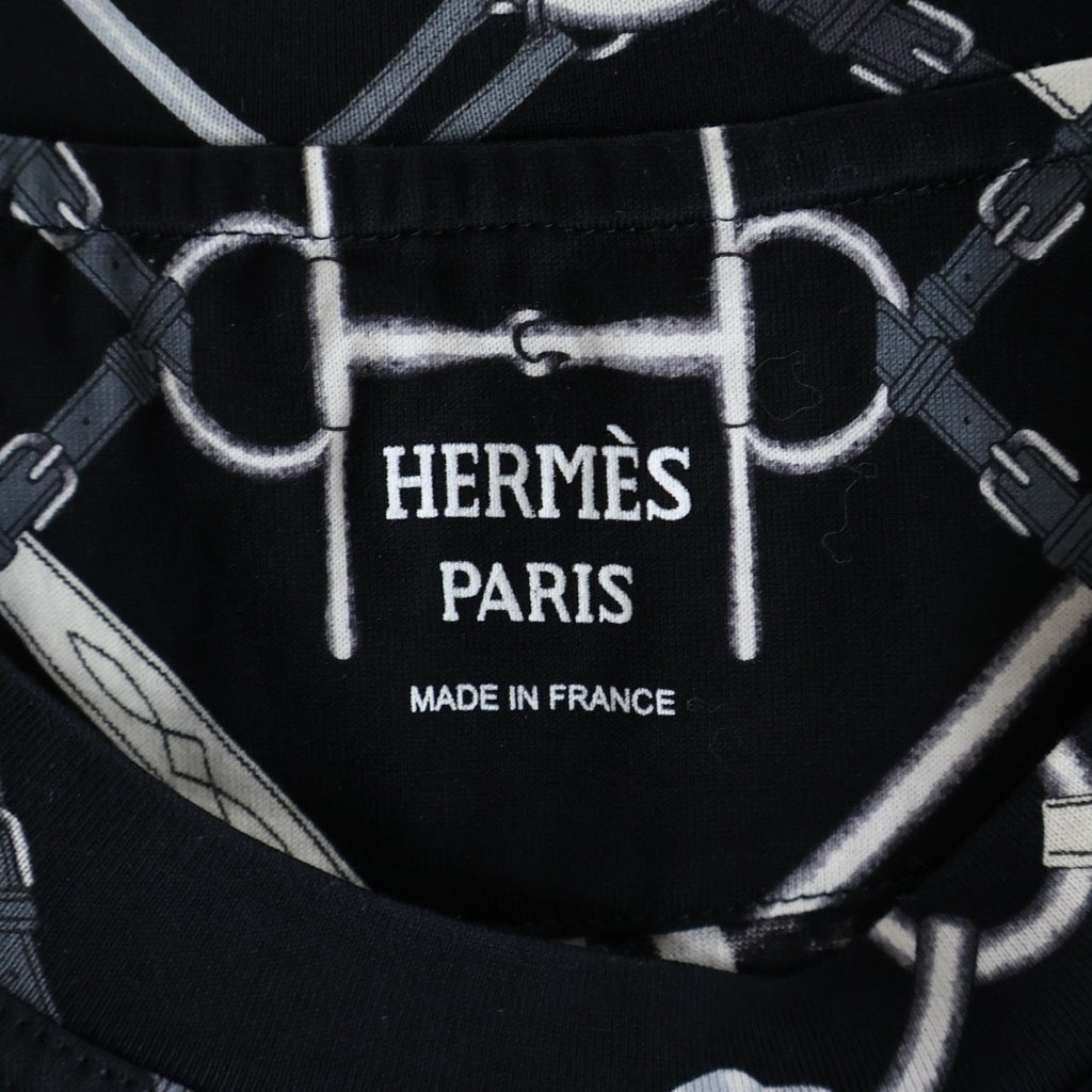 HERMES(エルメス) 21SS PARCOURS SANS FAUTE 半袖Tシャツ クルーネックカットソー ブラック レディース