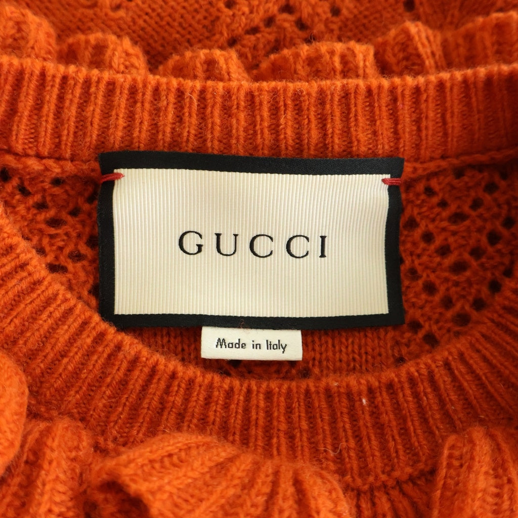 GUCCI(グッチ) トップス ニット 半袖 ウール オレンジ